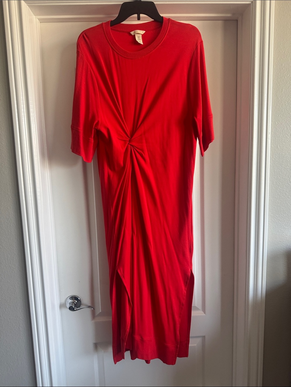 H&M Red Twist-Knot Midi Dress